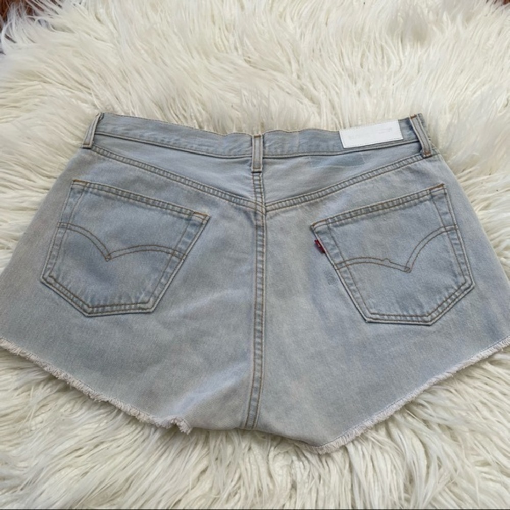 Re/done Levi’s cut off denim jean shirts light wash cotton size 31 - Picture 4 of 11